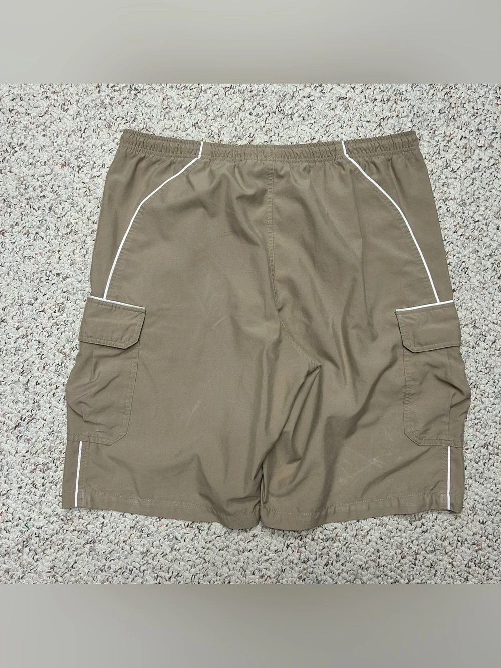 Vintage Nike Baggy Cargo Shorts Size XL 11” Skater Active Tan Drawstring